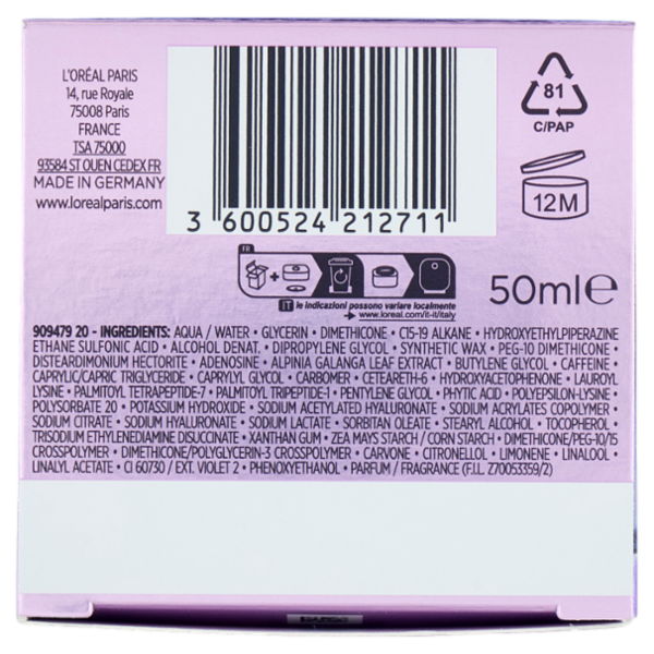 L'Oréal Paris Revitalift Filler Trattamento Anti-rughe Rivolumizzante Notte 50 ml