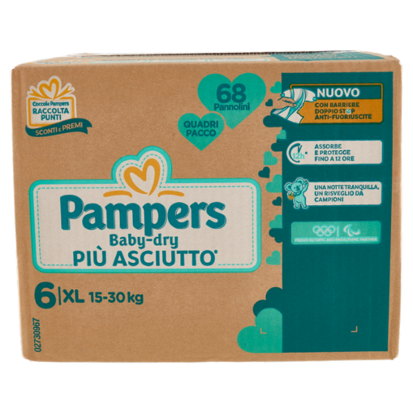 Pampers Baby-dry XL 68 pz