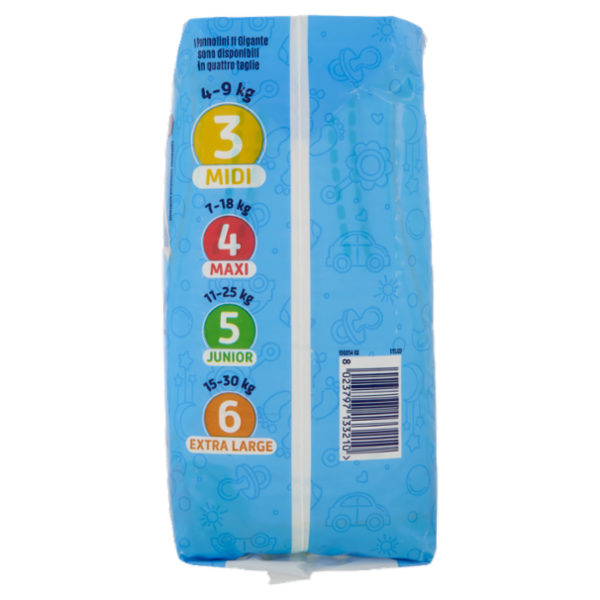 IL GIGANTE Pannolini per bambini 4-9 kg 3 Midi 23 pz