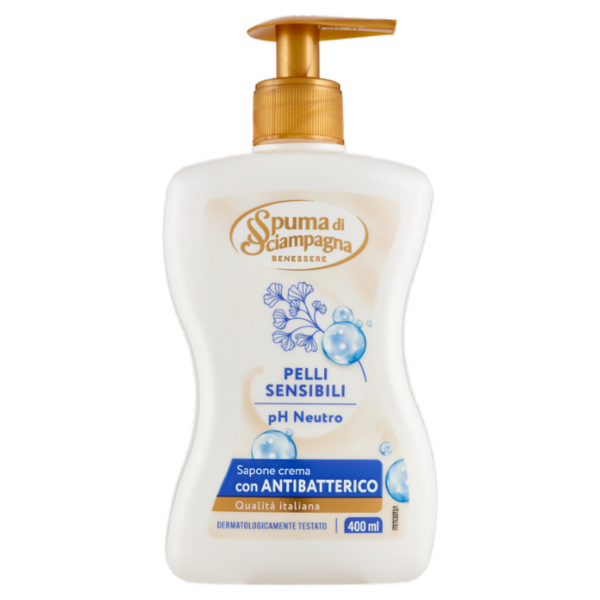 Spuma di Sciampagna Benessere Sapone crema Pelli Sensibili pH Neutro 400 ml