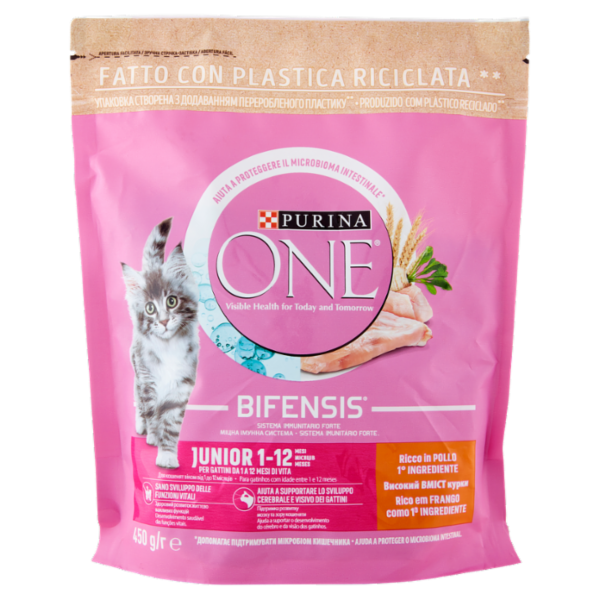 PURINA ONE Junior 1-12 Mesi Ricco in Pollo 450 g