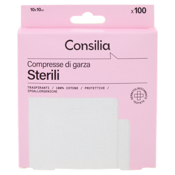 Consilia Compresse di Garza Sterili 10x10 cm 100 pezzi