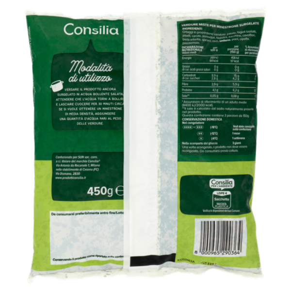 Consilia Minestrone di Verdure Surgelato 450 g