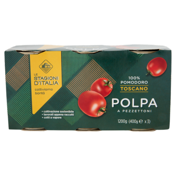 Le Stagioni d'Italia Polpa a Pezzettoni 3 x 400 g