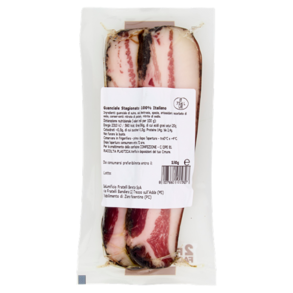 Fratelli Beretta Guanciale Stagionato 100% Italiano 150 g
