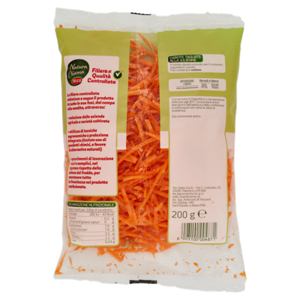 Selex Natura Chiama Carote Julienne Lavate e Pronte per il Consumo 200 g