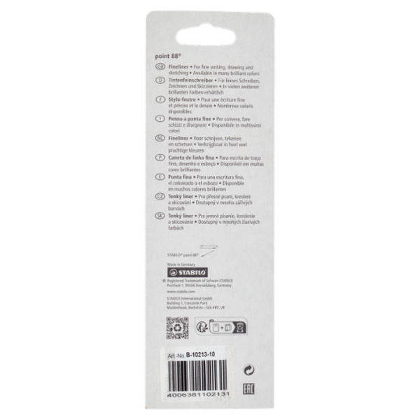 STABILO point 88 penna fineliner nero/blu/rosso - blister da 3 pz.