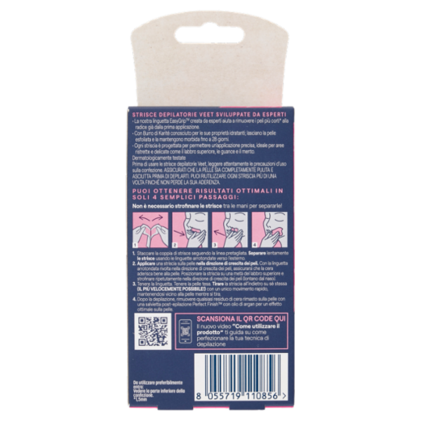 Veet Expert Strisce Viso Pelli Normali, 12 strisce