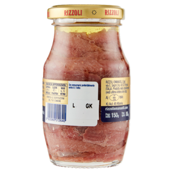 Rizzoli Filetti di Alici in Olio 100% Italiano 150 g