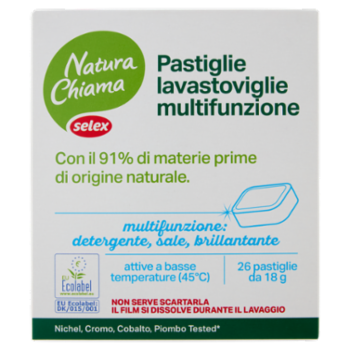 Selex Natura Chiama Detersivo Per Lavastoviglie Pastiglie Multifunzione Ecologico 26x18 g