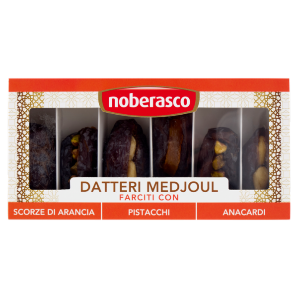 noberasco Datteri Medjoul Farciti con Scorze d'Arancia, Pistacchi, Anacardi 125 g
