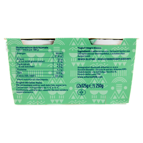 Arborea A-Yo Yogurt Zero Grassi Bianco 2 x 125 g