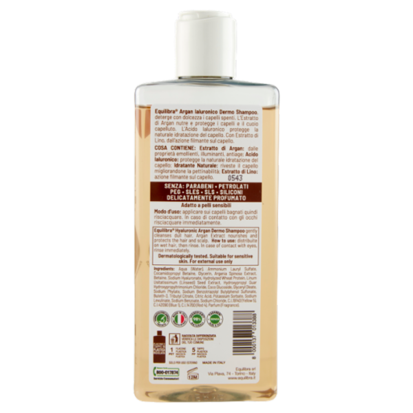 equilibra Argan Ialuronico Dermo Shampoo Nutriente 265 ml