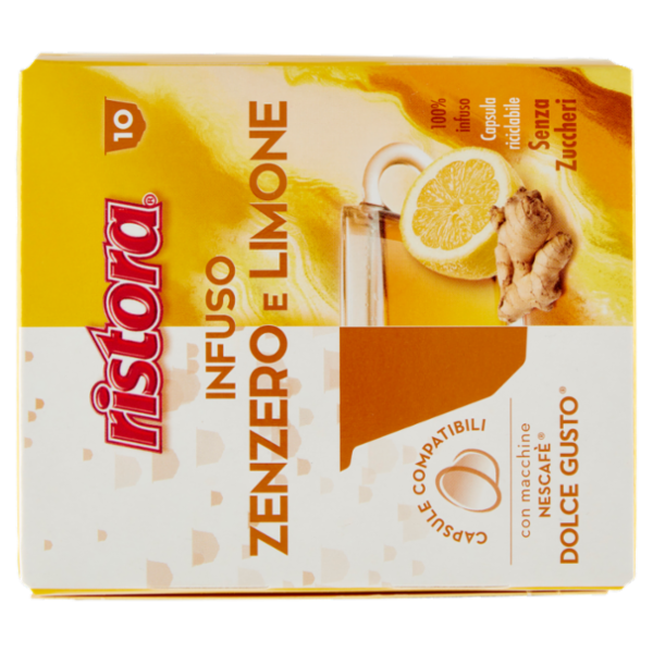 ristora Infuso Zenzero e Limone Capsule compatibili con macchine Nescafè Dolce Gusto 10 x 2,5 g