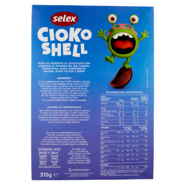 Selex Cioko Shell Petali di Frumento al Cioccolato 375 g