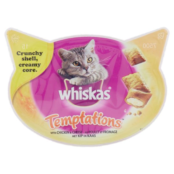 Whiskas Temptations Snack Gatto con Pollo e Formaggio 60 g