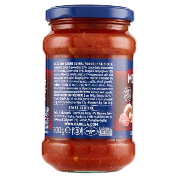 Barilla Sugo Ragù Montanaro con Funghi Condimento per Pasta 300g