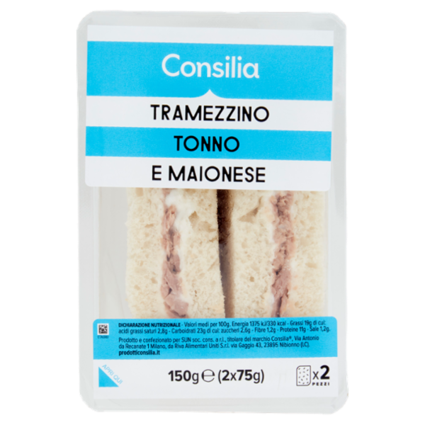 Consilia Tramezzini Farciti Tonno e Maionese 2x75 g