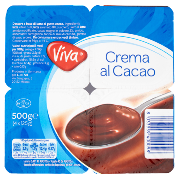 Viva Crema al Cacao 4 x 125 g
