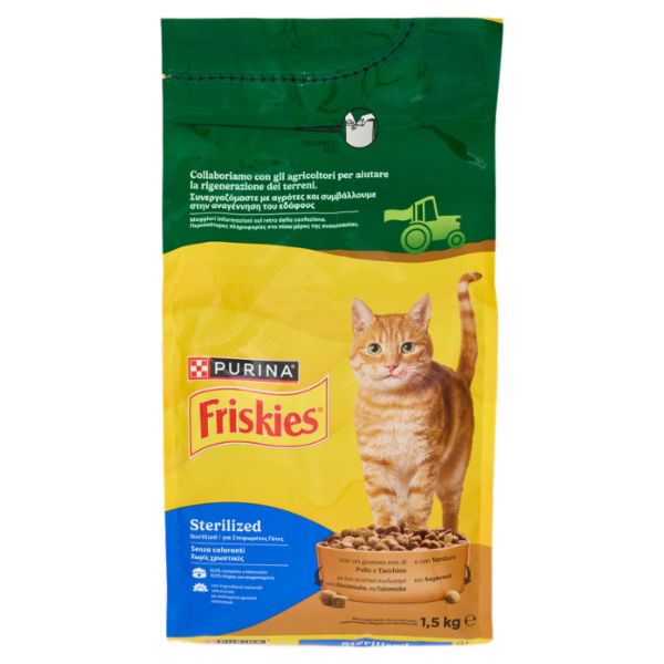 PURINA FRISKIES Sterilizzati Pollo e Tacchino e con Verdure 1,5kg