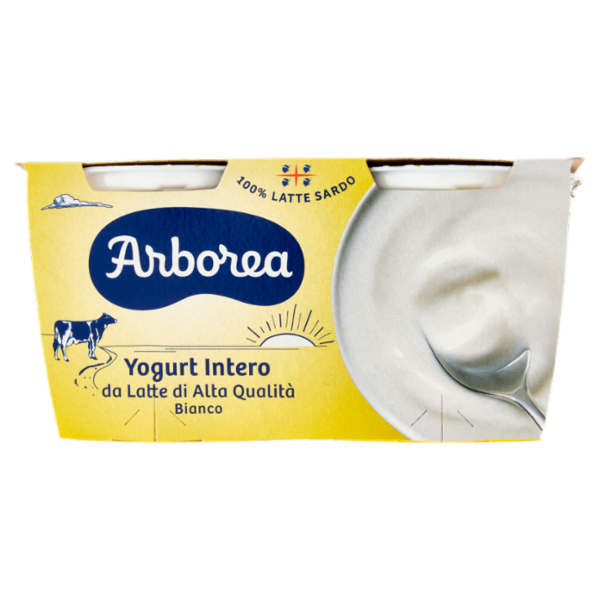 Arborea Yogurt Intero da Latte di Alta Qualità Bianco 2 x 125 g
