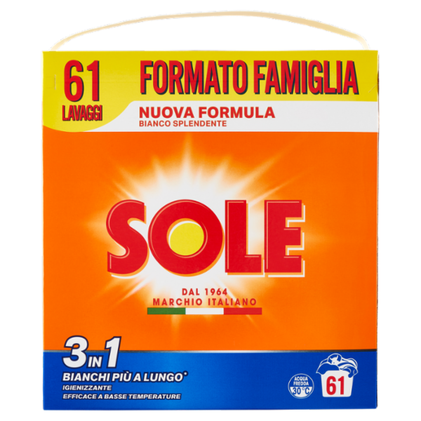 Sole Polvere lavatrice Bianco Splendente 61 lavaggi 3,05 kg
