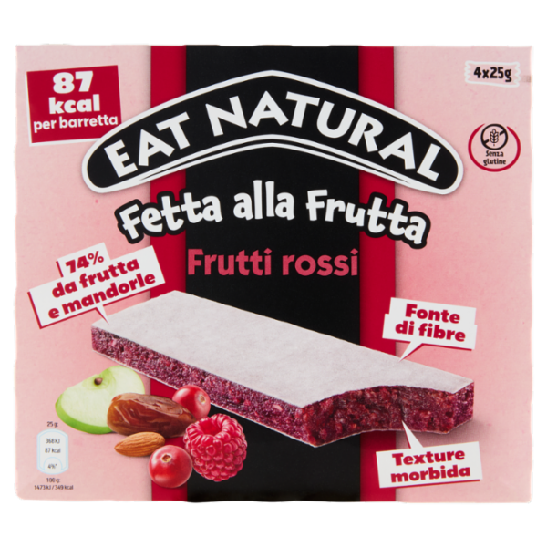 Eat Natural Fetta alla Frutta Frutti rossi 4 x 25 g