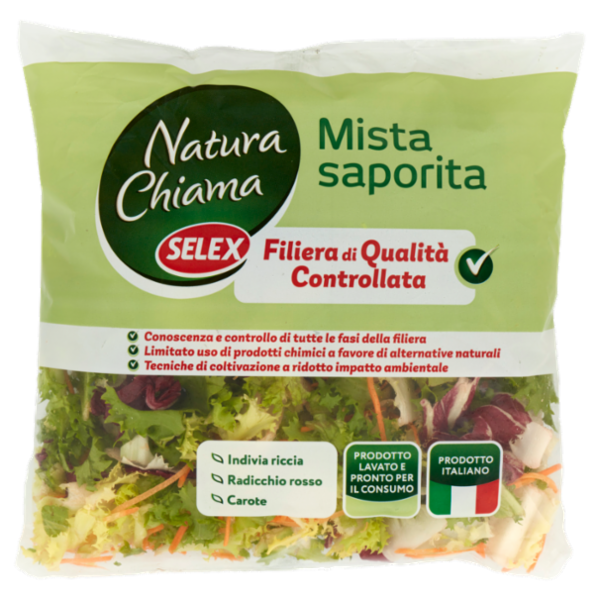 Selex Natura Chiama Insalata Mista Saporita Lavata e Pronta per il Consumo 160 g