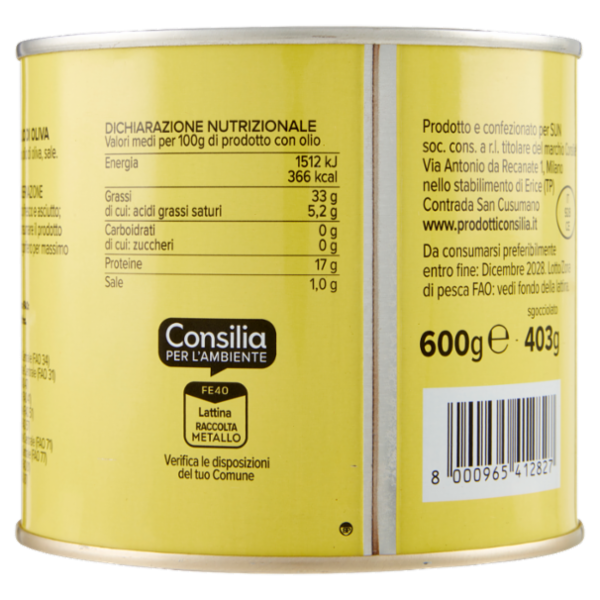 Consilia Tonno all'Olio di Oliva 600 g