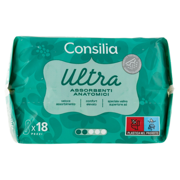 Consilia Assorbenti Ultra Giorno Anatomici 18 pezzi