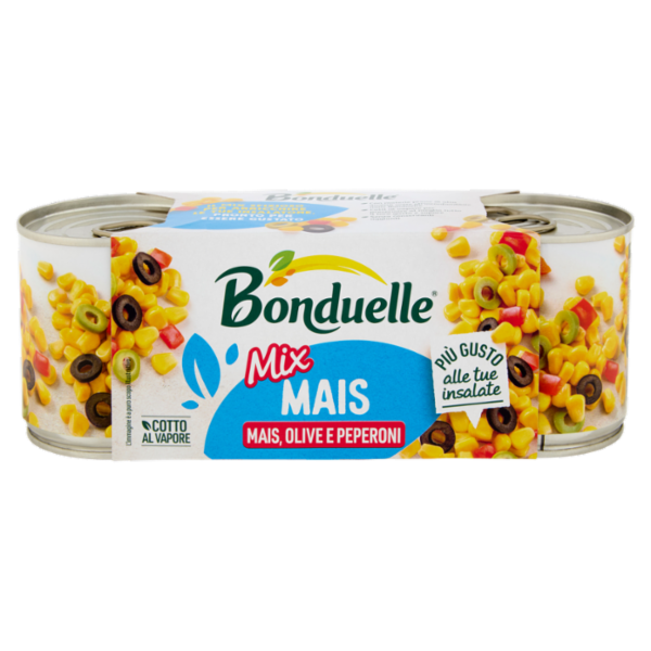 Bonduelle Mais Mix Mais, Olive e Peperoni 3 x 170 g