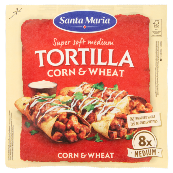 Santa Maria Super soft medium Tortilla Corn & Wheat 8x Medium 336 g