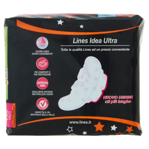 Lines Idea ultra Extra - flussi abbondanti con ali 8 pz