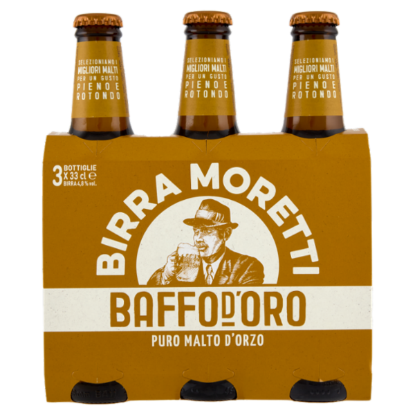 Birra Moretti Baffo d'Oro 3 x 33 cl