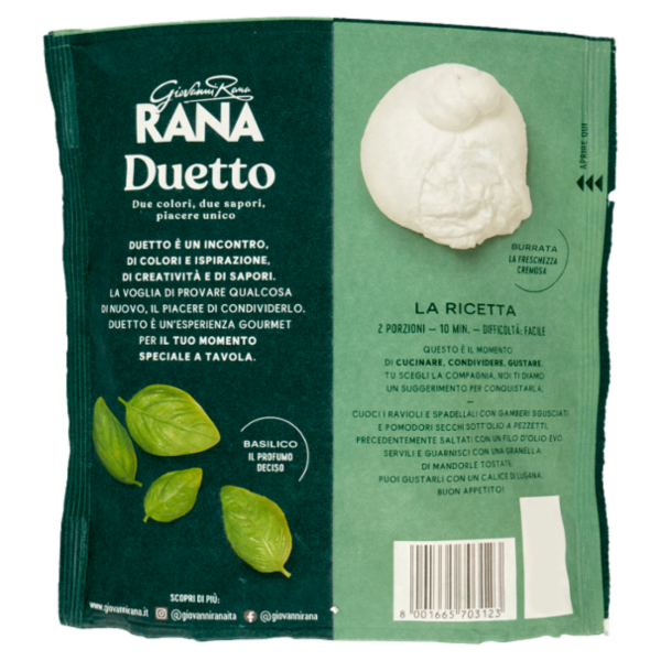 Giovanni Rana Duetto Burrata & Basilico 250 g