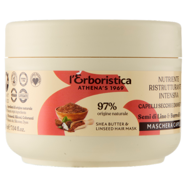 l'Erboristica Maschera Capelli Nutriente Ristrutturante Intensiva Semi di Lino&Burro di Karitè 200ml