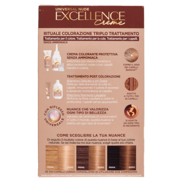 L'Oréal Paris Excellence Creme Universal Nude Colorazione Senza Ammoniaca 8U Biondo Chiaro Universal
