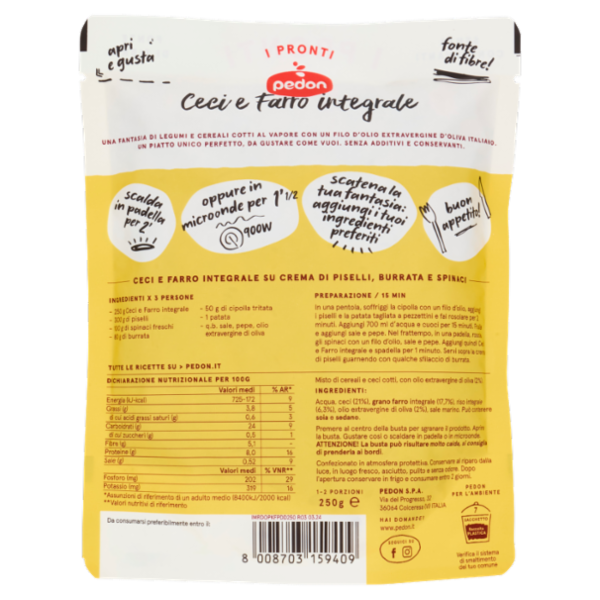 pedon I Pronti Ceci e Farro integrale 250 g