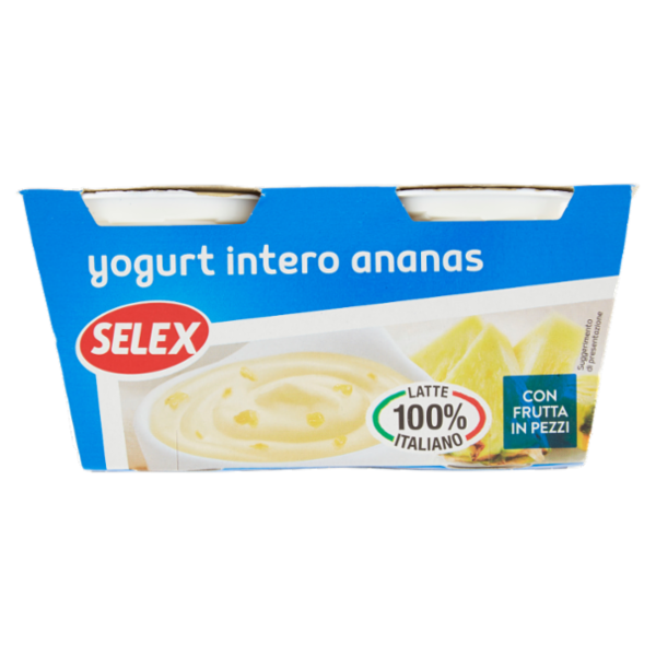 Selex Yogurt Intero Ananas con Frutta in Pezzi 2x125 g