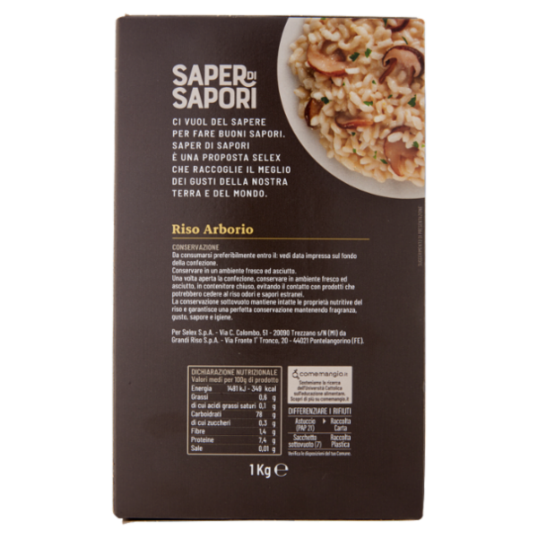 Selex Saper di Sapori Riso Arborio I.G.P. Riso del Delta del Po 1 kg