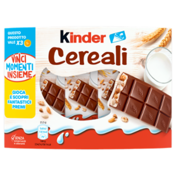 Kinder Cereali Tavolette Di Cioccolato Con Ripieno Al Latte e Ai 5 Cereali 9 Pezzi 211 g