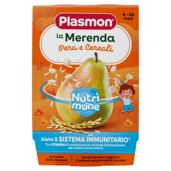 Plasmon la Merenda dei bambini Pera e Cereali 2 x 120 g