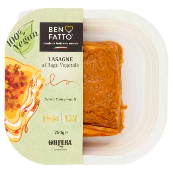 Golfera Ben Fatto Lasagne al Ragù Vegetale 250 g