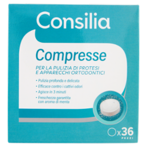 Consilia Compresse Per La Pulizia Di Protesi e Apparecchi Ortodontici 36 Pezzi