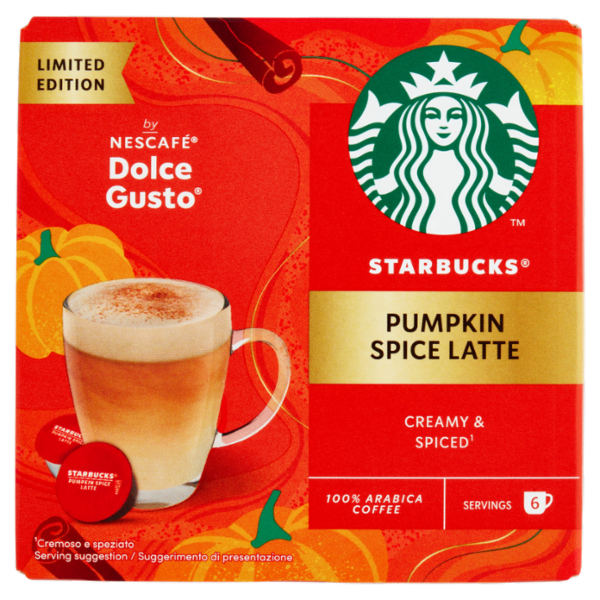 STARBUCKS Pumpkin Spice Latte by Nescafé Dolce Gusto Zucca Spezie e Caffè 12 Capsule 129g