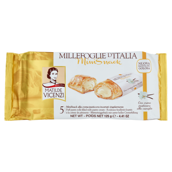 Pasticceria Matilde Vicenzi Millefoglie d'Italia MiniSnack pasticcera 5 x 25 g