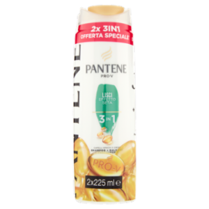 Pantene Pro-V 3in1 Shampoo+Balsamo+Trattamento Lisci Effetto Seta 2x225 Ml