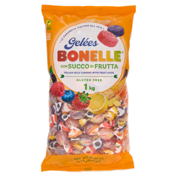 Bonelle Gelées con Succo di Frutta Arancia, Limone, Fragola, Mora 1 kg