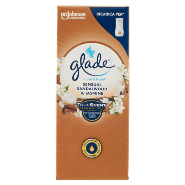 Glade Touch&Fresh Ricarica, Profumatore per Ambienti, Fragranza Sensual Sandalwood & Jasmine 10ml