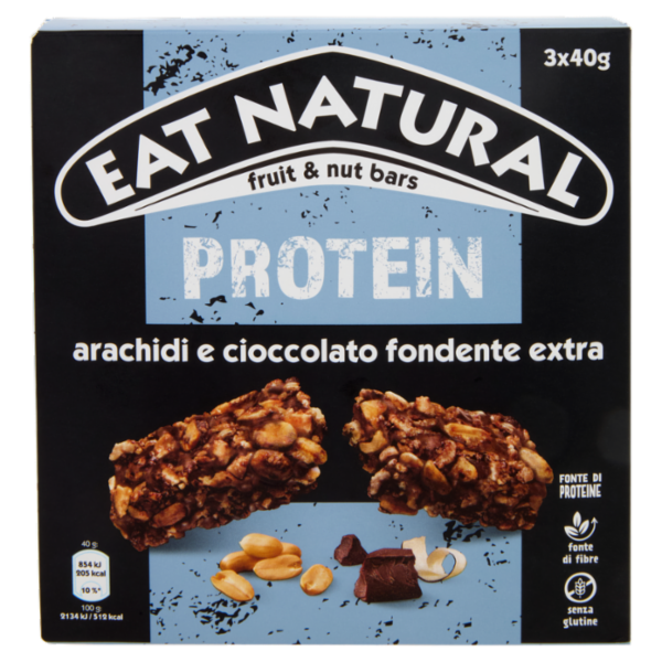 Eat Natural Protein arachidi e cioccolato fondente extra 3 x 40 g